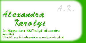 alexandra karolyi business card